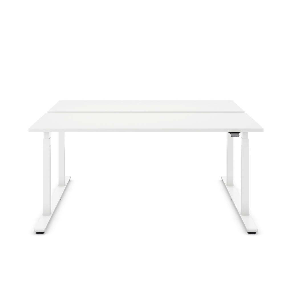Höhenverstellbarer Team-Schreibtisch Masterlift® Flex Light, Weiss/Weiss 140x80