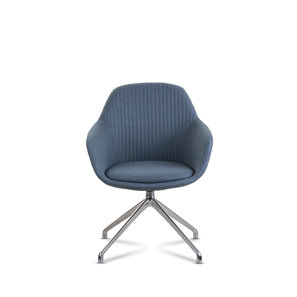 Konferenzstuhl Melow Armchair in Graublau