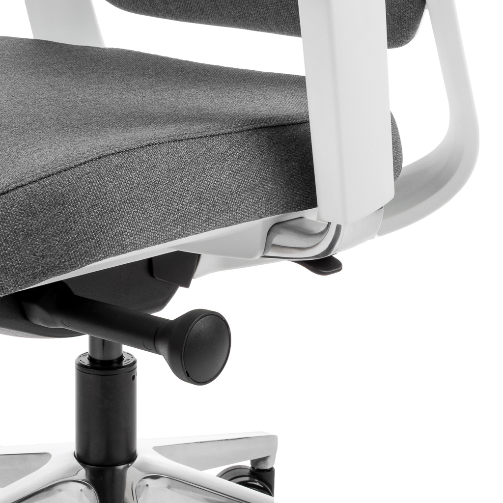Teamo® Plush - Ergonomischer Bürostuhl, Vollpolster, Weiss/Grau