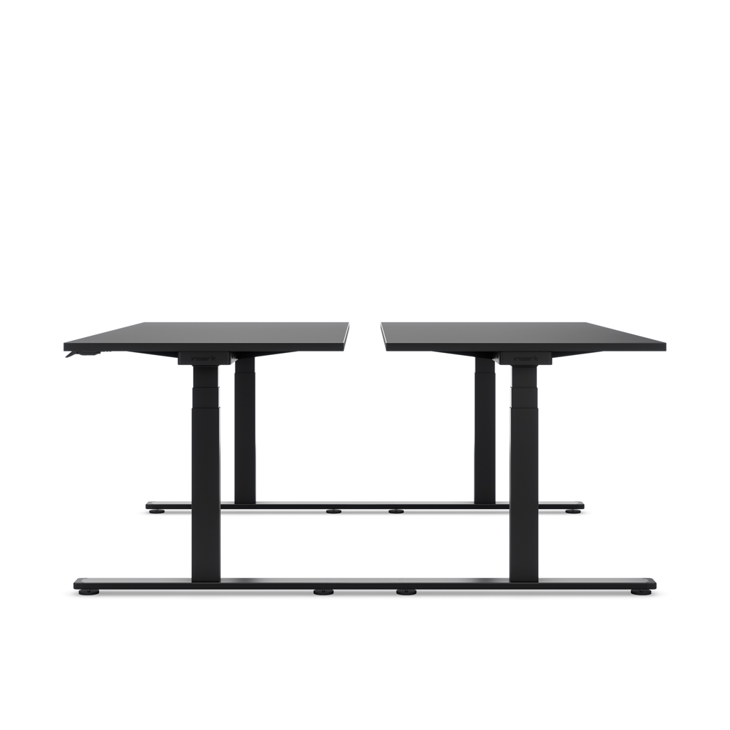 Höhenverstellbarer Team-Schreibtisch Masterlift® Flex Light, Schwarz/Schwarz 180x80