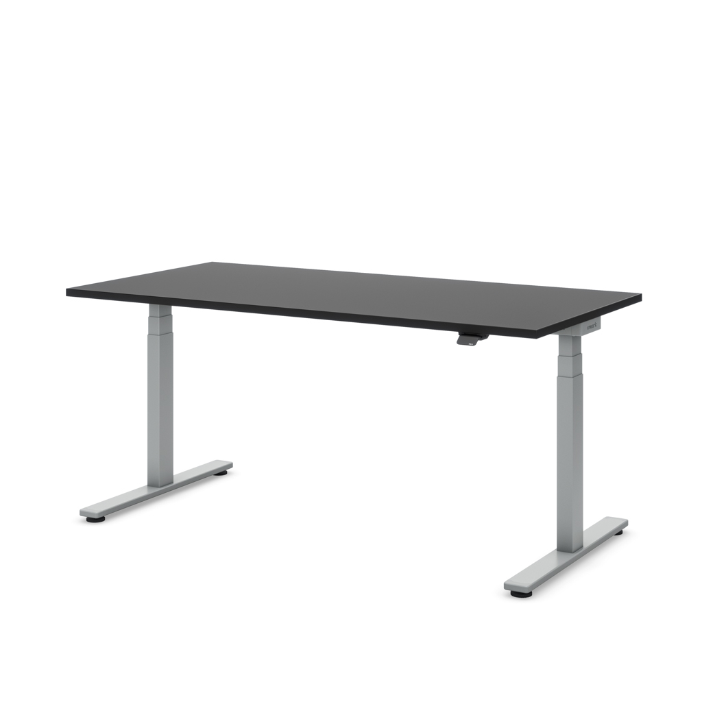 Höhenverstellbarer Schreibtisch Masterlift® Flex Light, Schwarz Dekor/Silber 120x80
