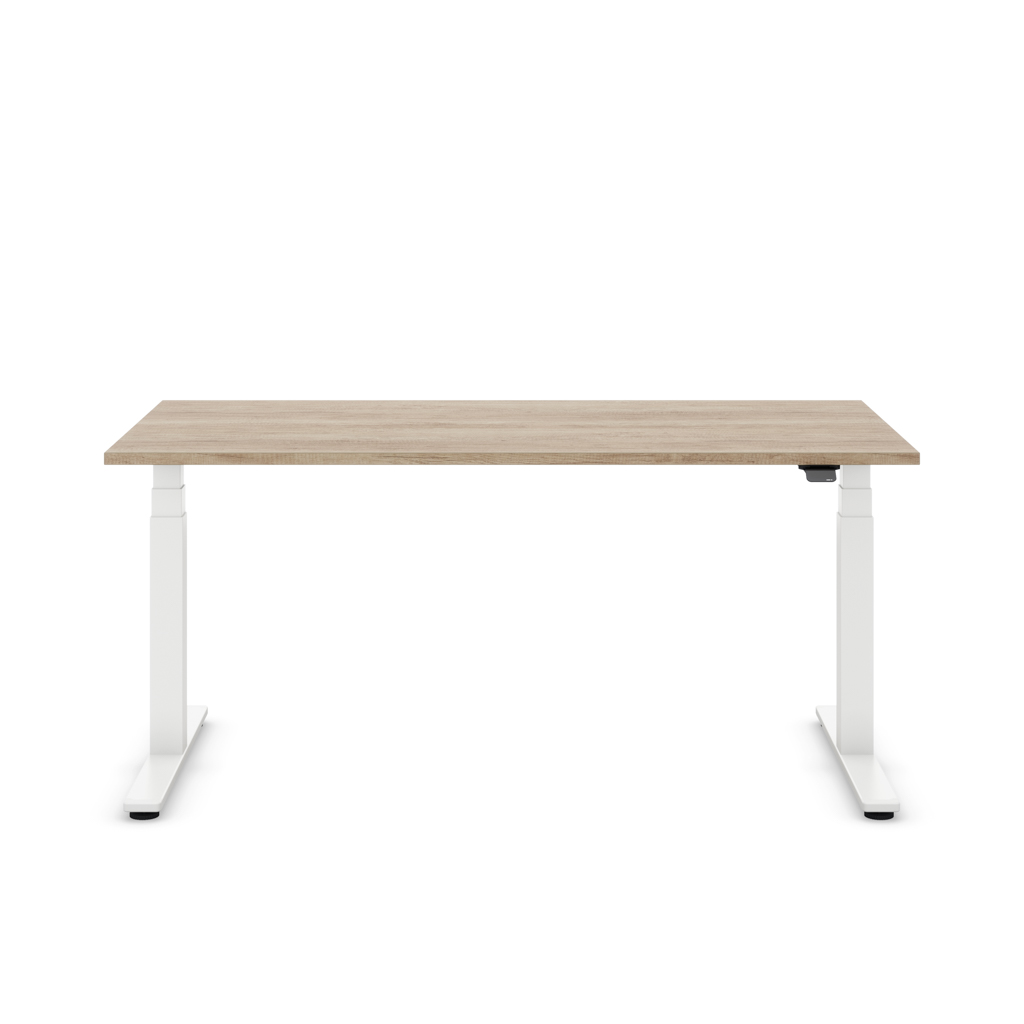 Höhenverstellbarer Schreibtisch Masterlift® Flex Basic, Eiche Dekor/Weiss 160x80