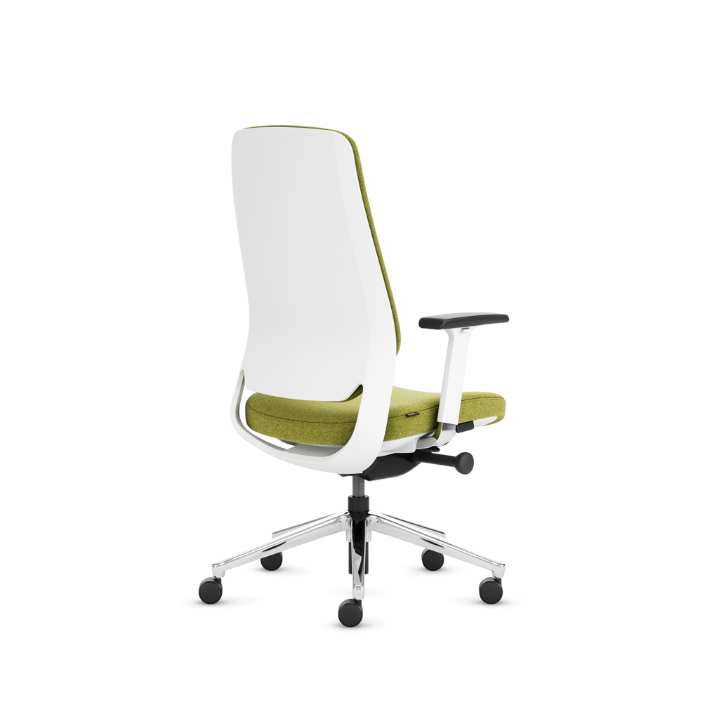 Teamo® Plush - Ergonomischer Bürostuhl mit Kopfstütze, Vollpolster, Weiss/Grün