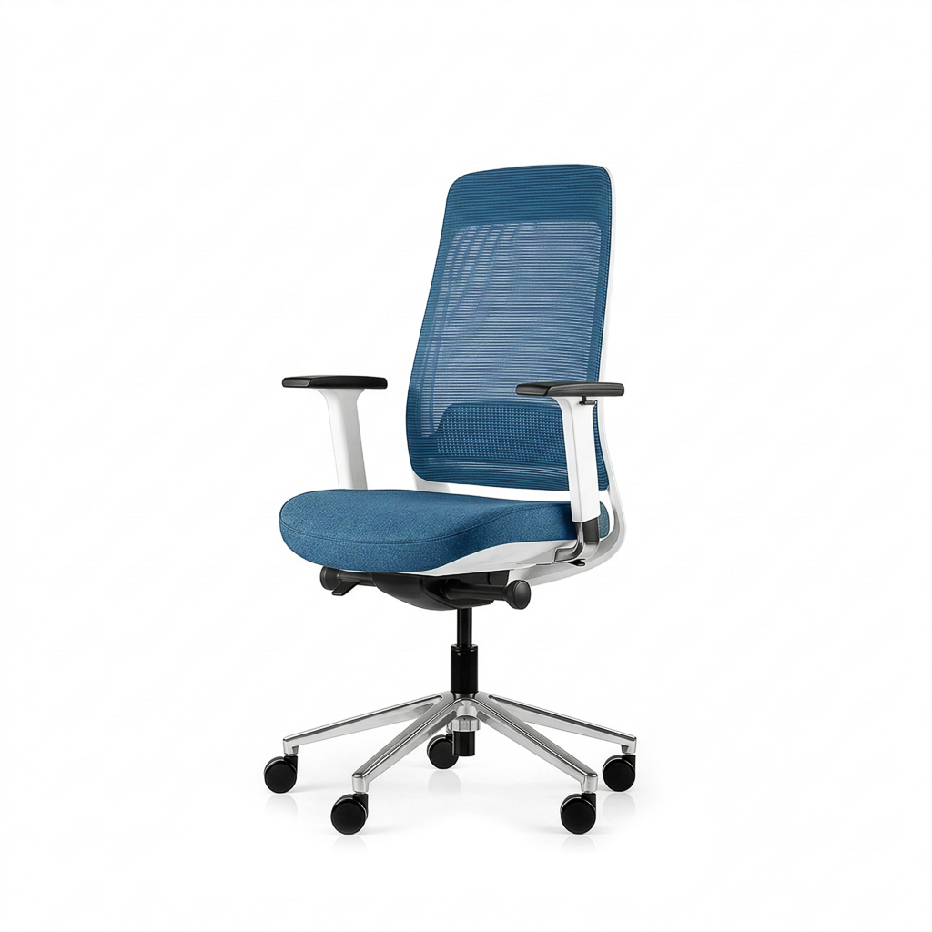 Inwerk Teamo® Original - Ergonomischer Bürostuhl, Weiss/Blau