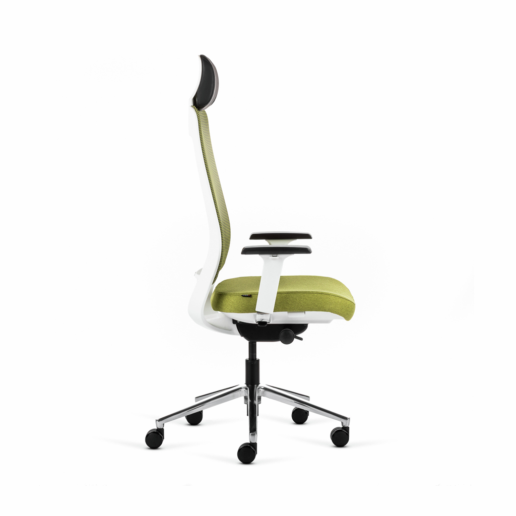 Inwerk Teamo® Original Plus - Bürostuhl mit Kopfstütze, Weiss/Grün
