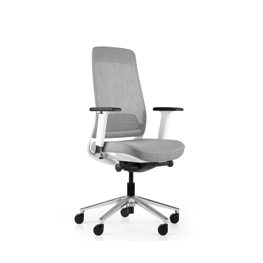 Inwerk Teamo® Original - Ergonomischer Bürostuhl, Weiss/Grau