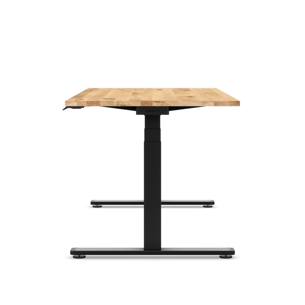 Höhenverstellbarer Schreibtisch Masterlift® Flex Light, Eiche Massivholz/Schwarz 160x80