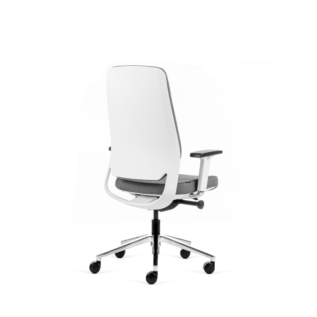 Teamo® Plush - Ergonomischer Bürostuhl, Vollpolster, Weiss/Grau