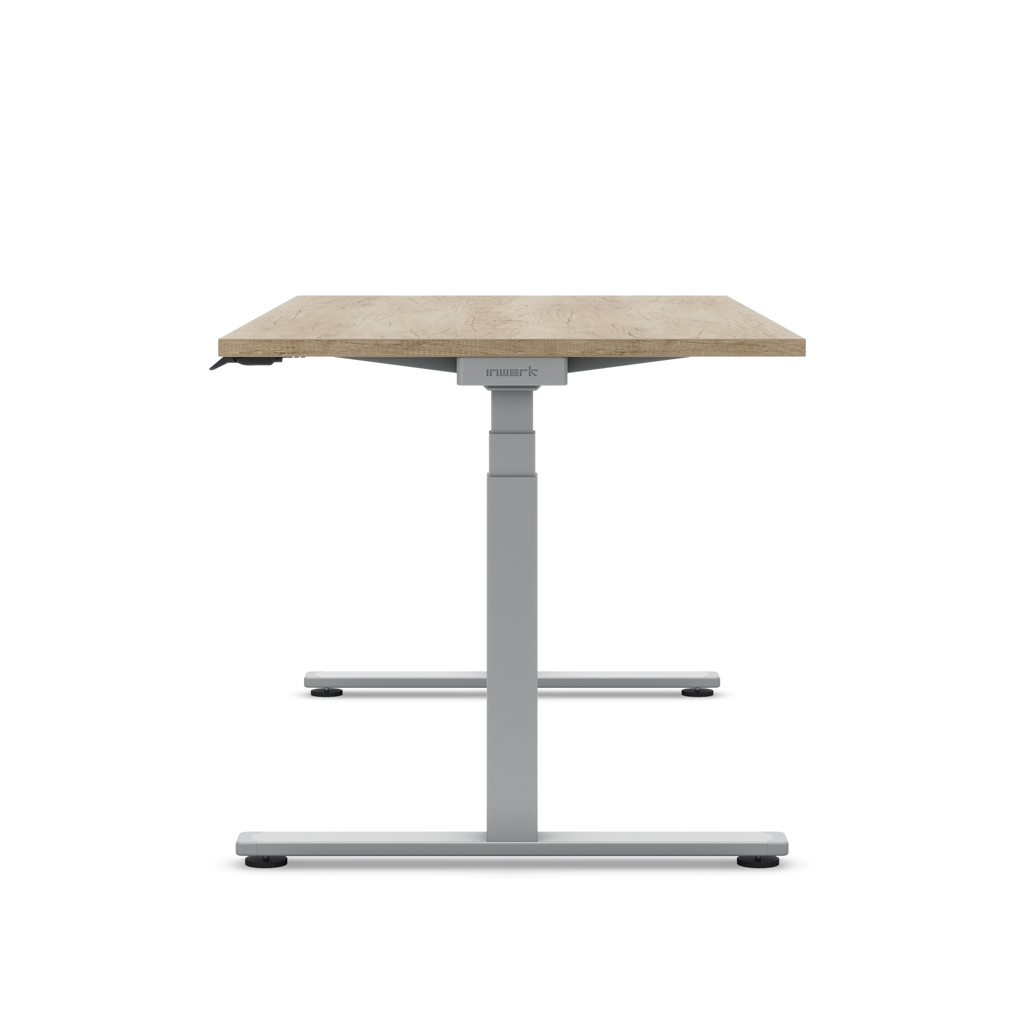 Höhenverstellbarer Schreibtisch Masterlift® Flex Basic, Eiche Dekor/Silber 160x80