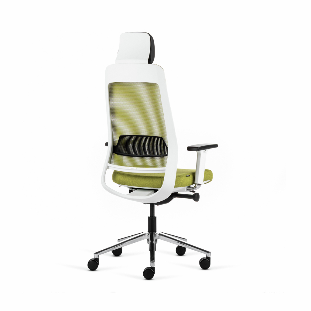 Inwerk Teamo® Original Plus - Bürostuhl mit Kopfstütze, Weiss/Grün