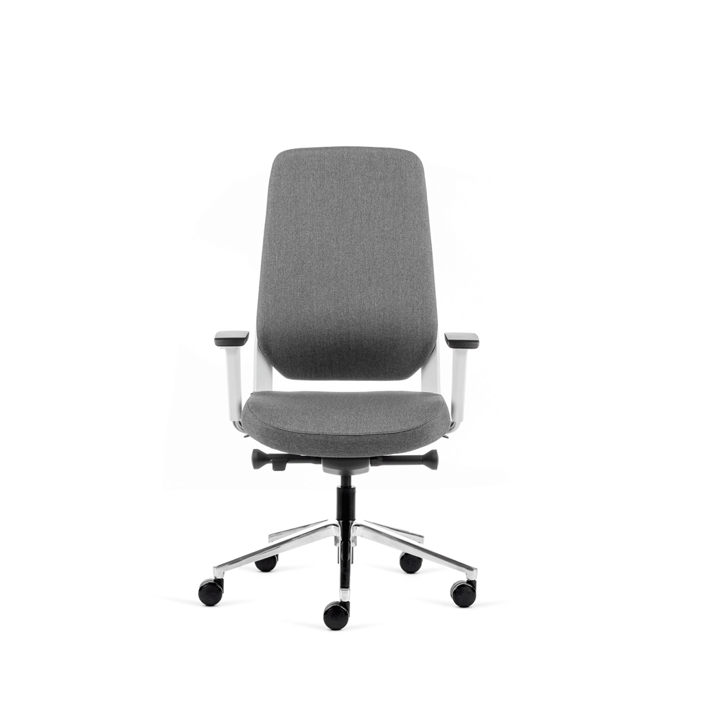 Teamo® Plush - Ergonomischer Bürostuhl, Vollpolster, Weiss/Grau
